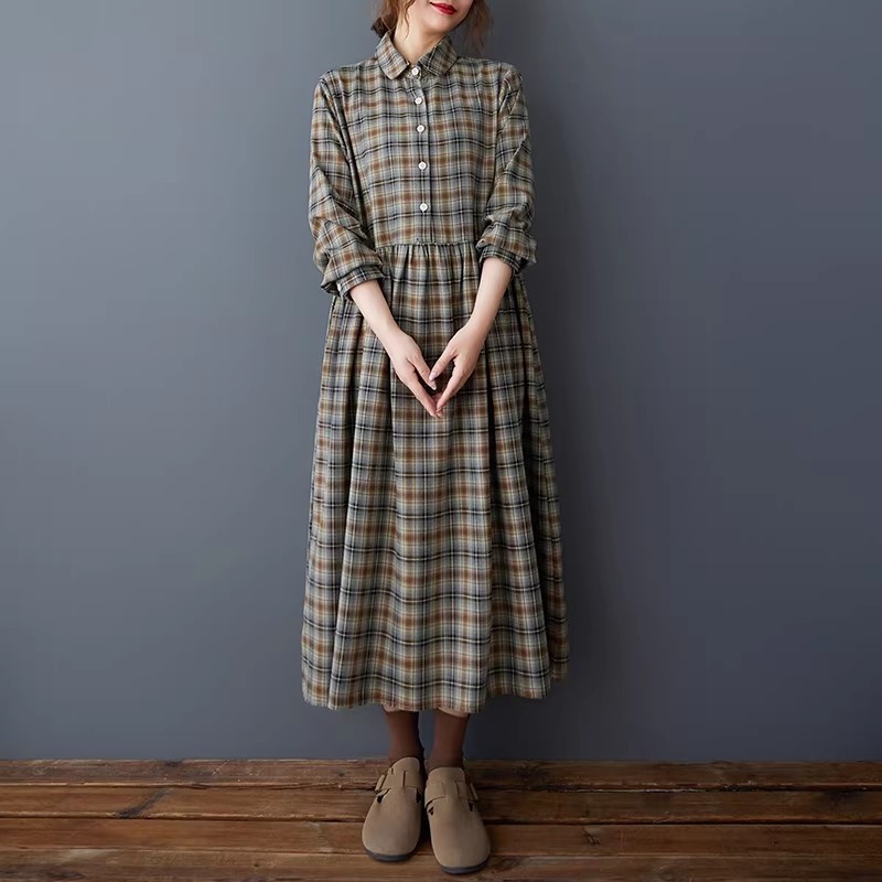 Korean Loose Retro Plaid Shirt - Flannel Shirt Lined recensione e prezzo