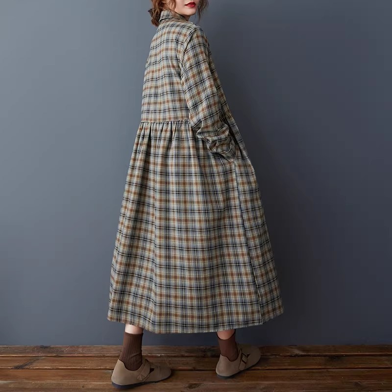 Korean Loose Retro Plaid Shirt - Flannel Shirt Lined recensione e prezzo