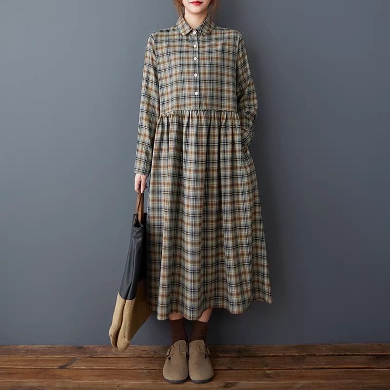 Korean Loose Retro Plaid Shirt - Flannel Shirt Lined recensione e prezzo