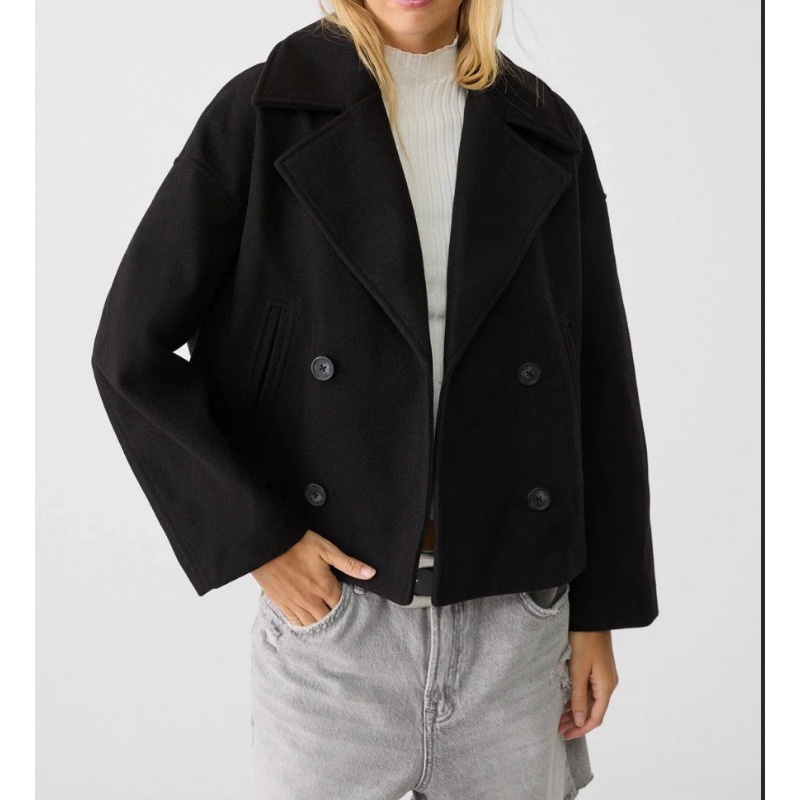 Women's Oversized Double Breas - Wool Coat Peacoat recensione e prezzo