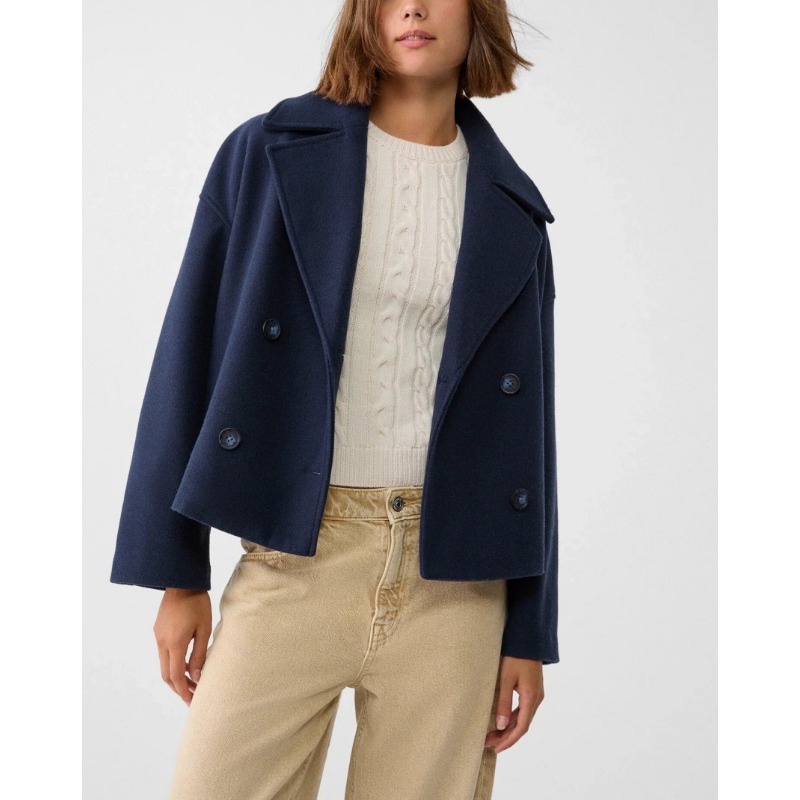 Women's Oversized Double Breas - Wool Coat Peacoat recensione e prezzo