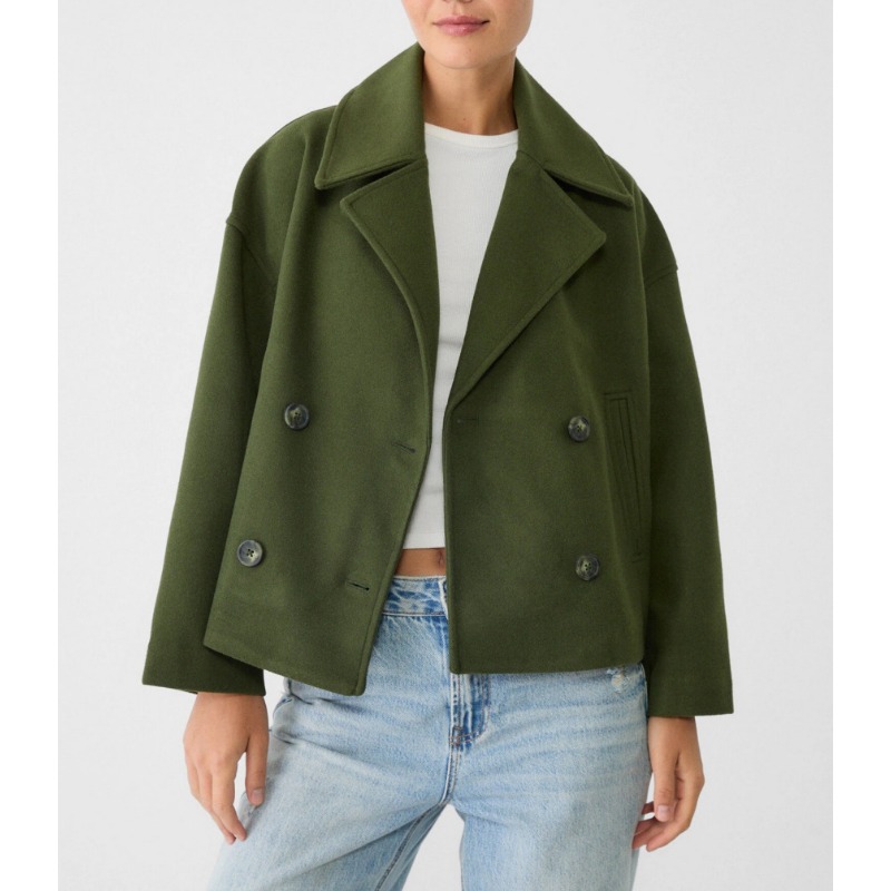 Women's Oversized Double Breas - Wool Coat Peacoat recensione e prezzo
