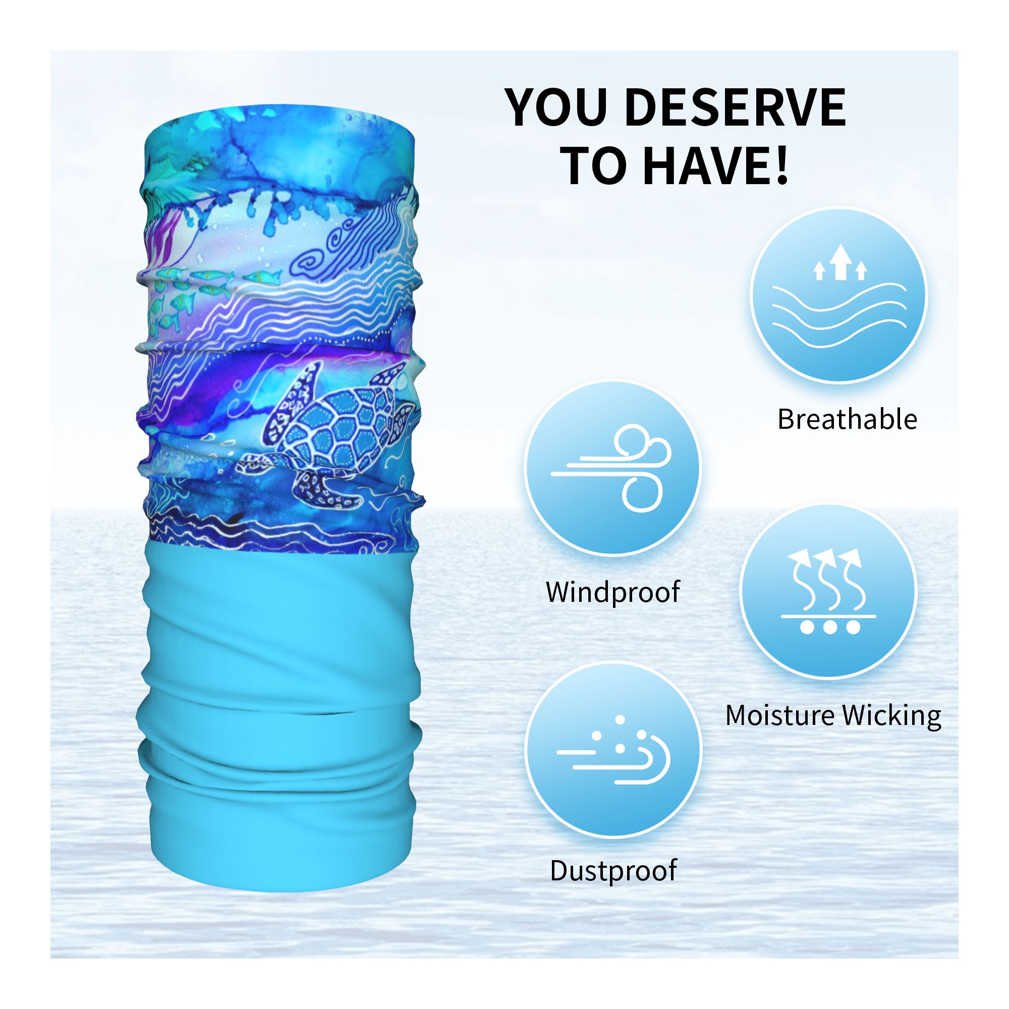 Custom Ocean Turtle Dive Winte - Neck Gaiter Fleece recensione e prezzo