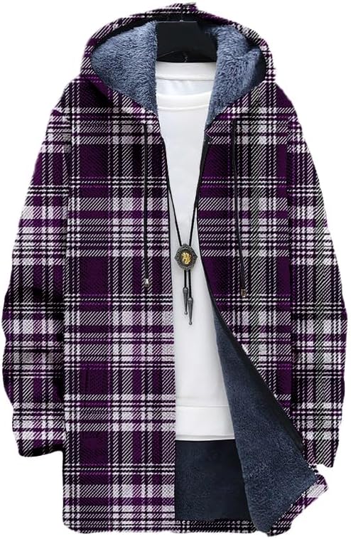 Men's Plaid Cardigan Oversized - Sherpa Hoodie Fleece recensione e prezzo