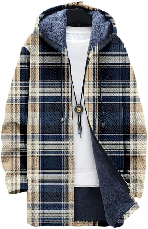 Men's Plaid Cardigan Oversized - Sherpa Hoodie Fleece recensione e prezzo