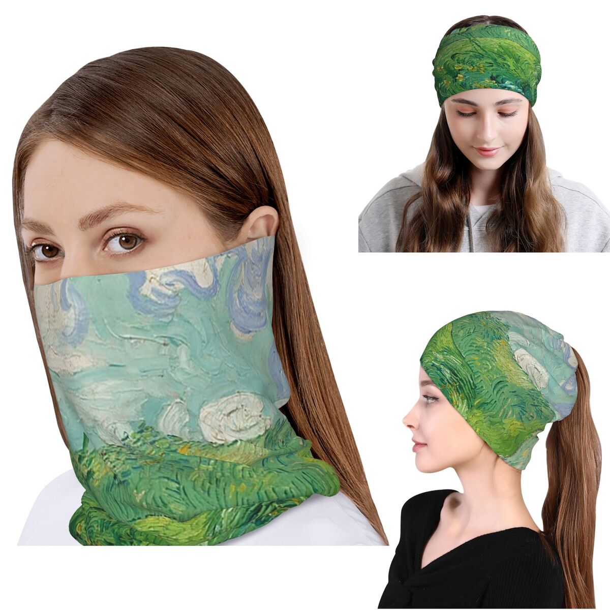 Green Wheat Fields, Auvers, Vi - Knit Beanie Hat Warm recensione e prezzo