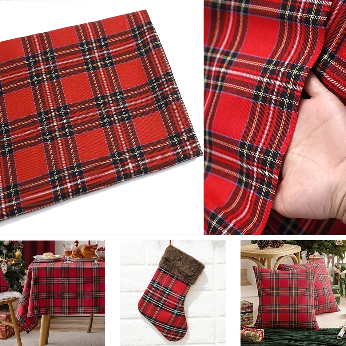 Christmas Plaid Fabric for DIY - Flannel Shirt Lined recensione e prezzo