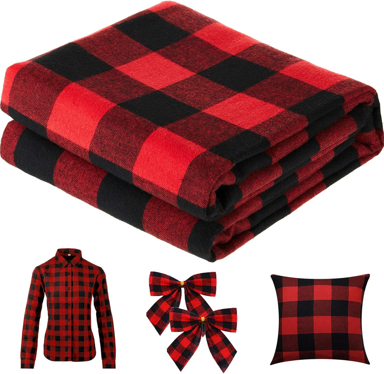 Christmas Plaid Fabric for DIY - Flannel Shirt Lined recensione e prezzo