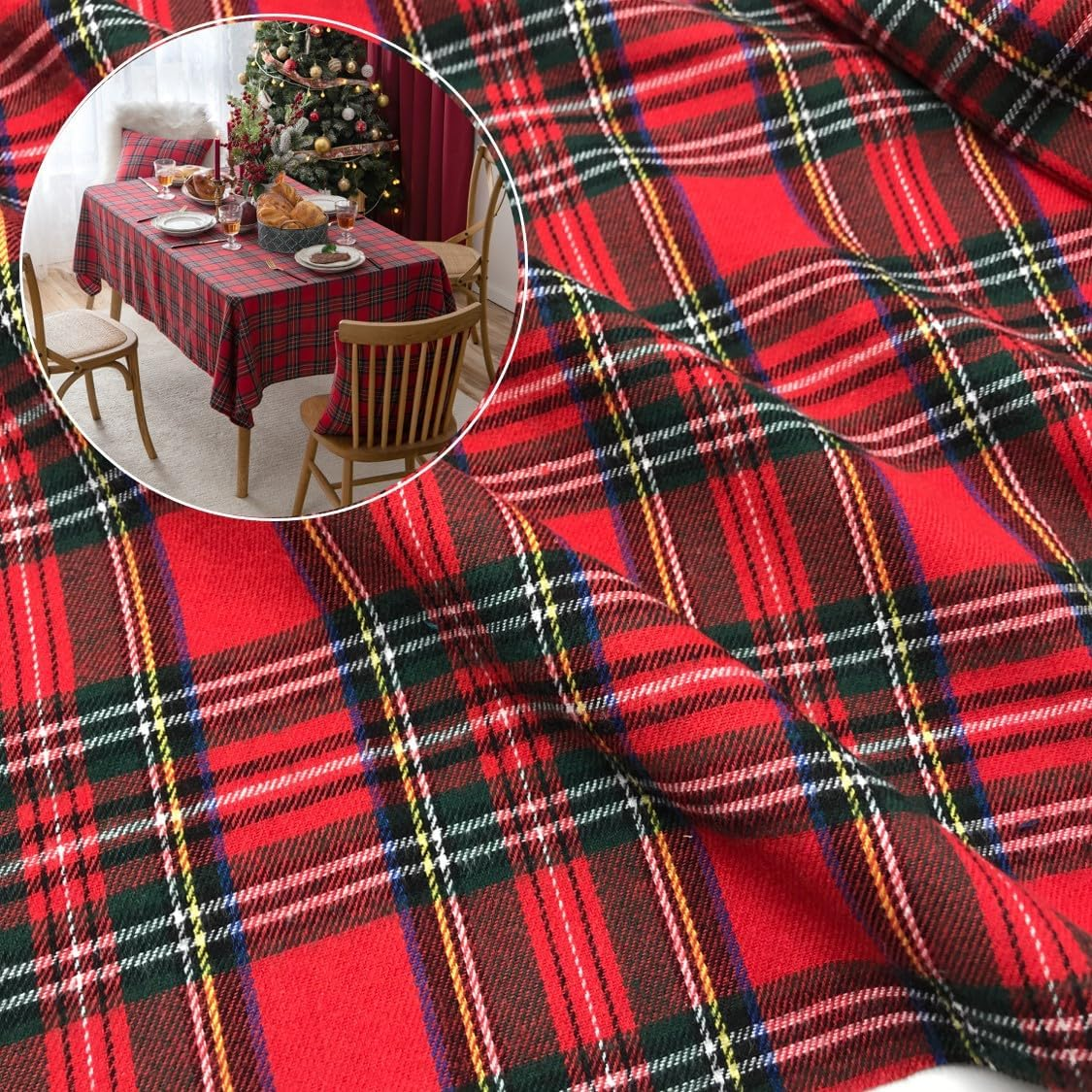Christmas Plaid Fabric for DIY - Flannel Shirt Lined recensione e prezzo