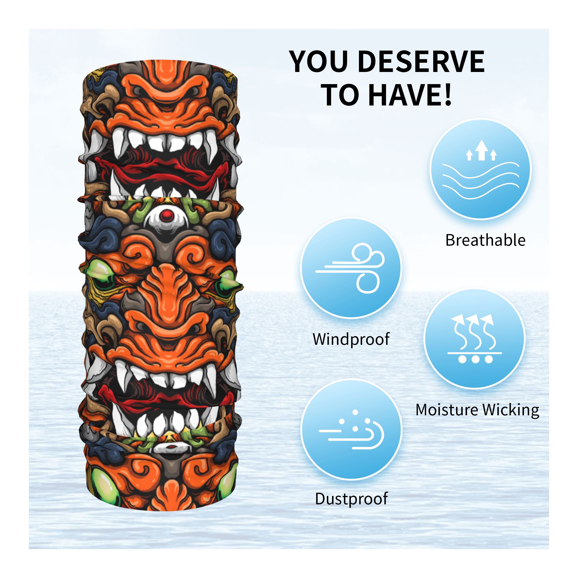 Custom Samurai Demon Oni Winte - Neck Gaiter Fleece recensione e prezzo